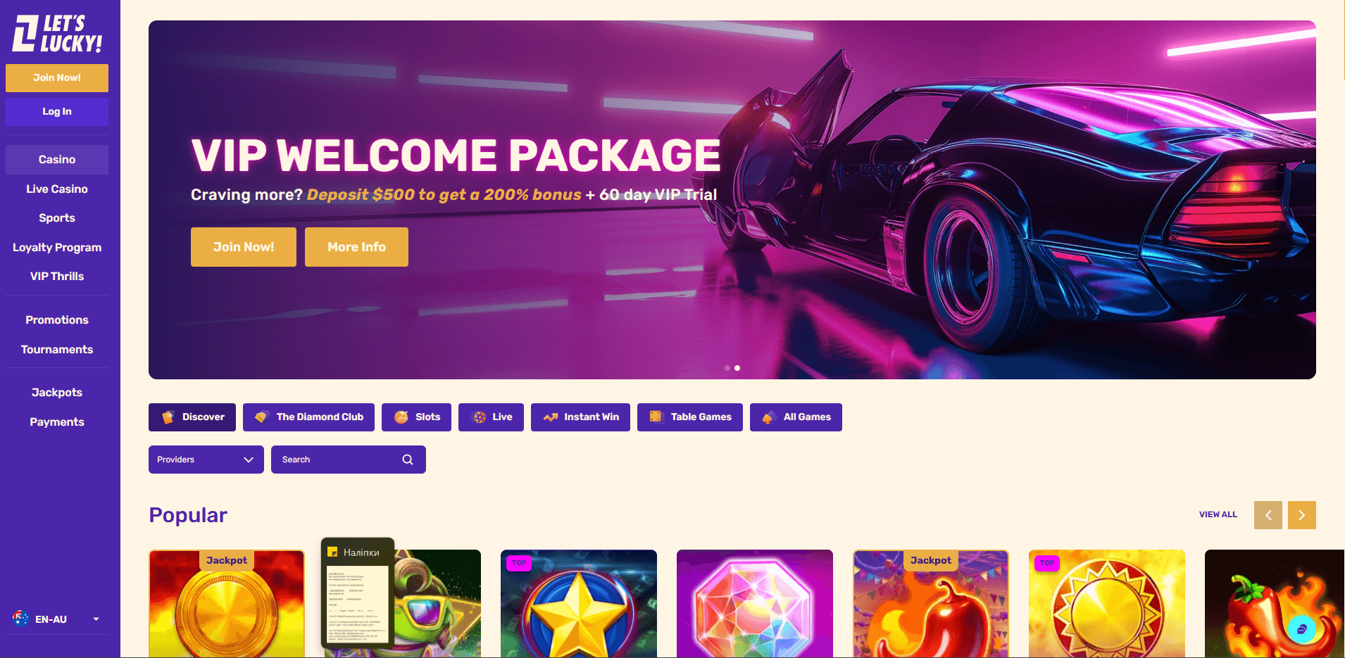 letslucky casinos online australia main page