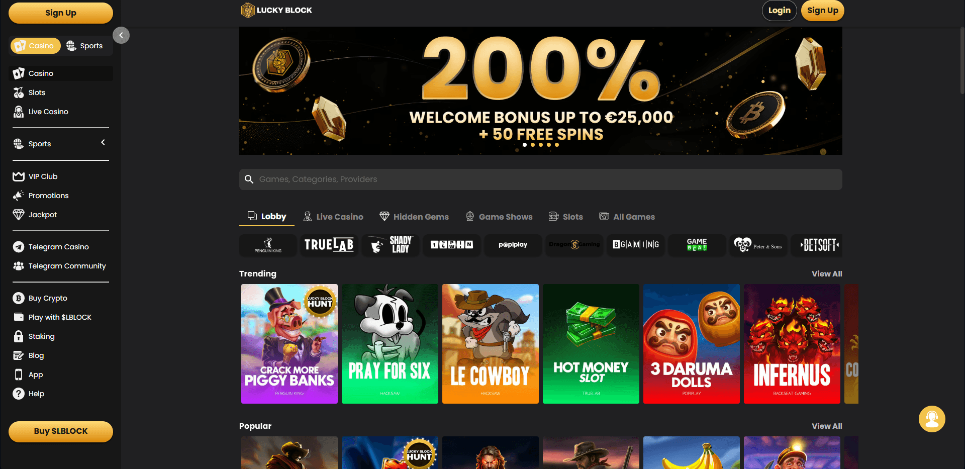 luckyblock australian online casinos main page